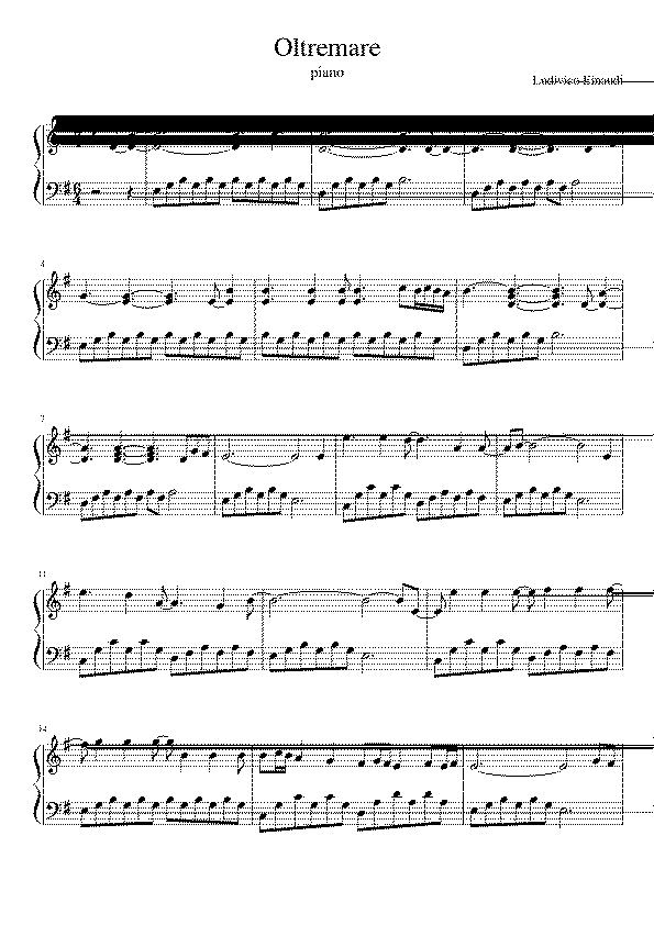 Partitura Ludovico Einaudi Oltremare