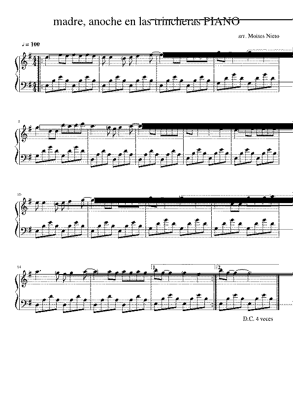Partitura Madre Anoche en Las Trincheras