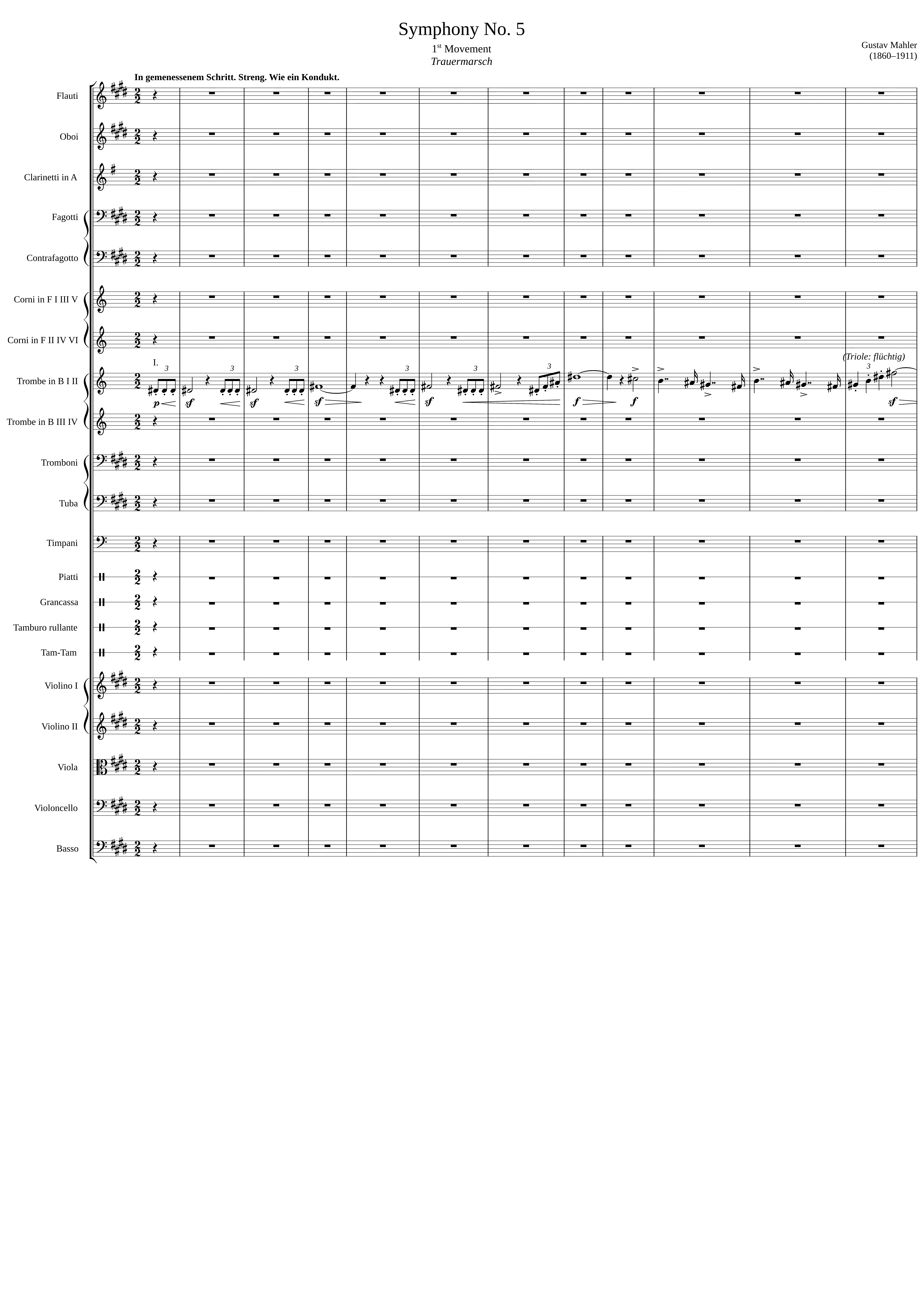 Partitura Mahler Sinfonia 5 Adagietto