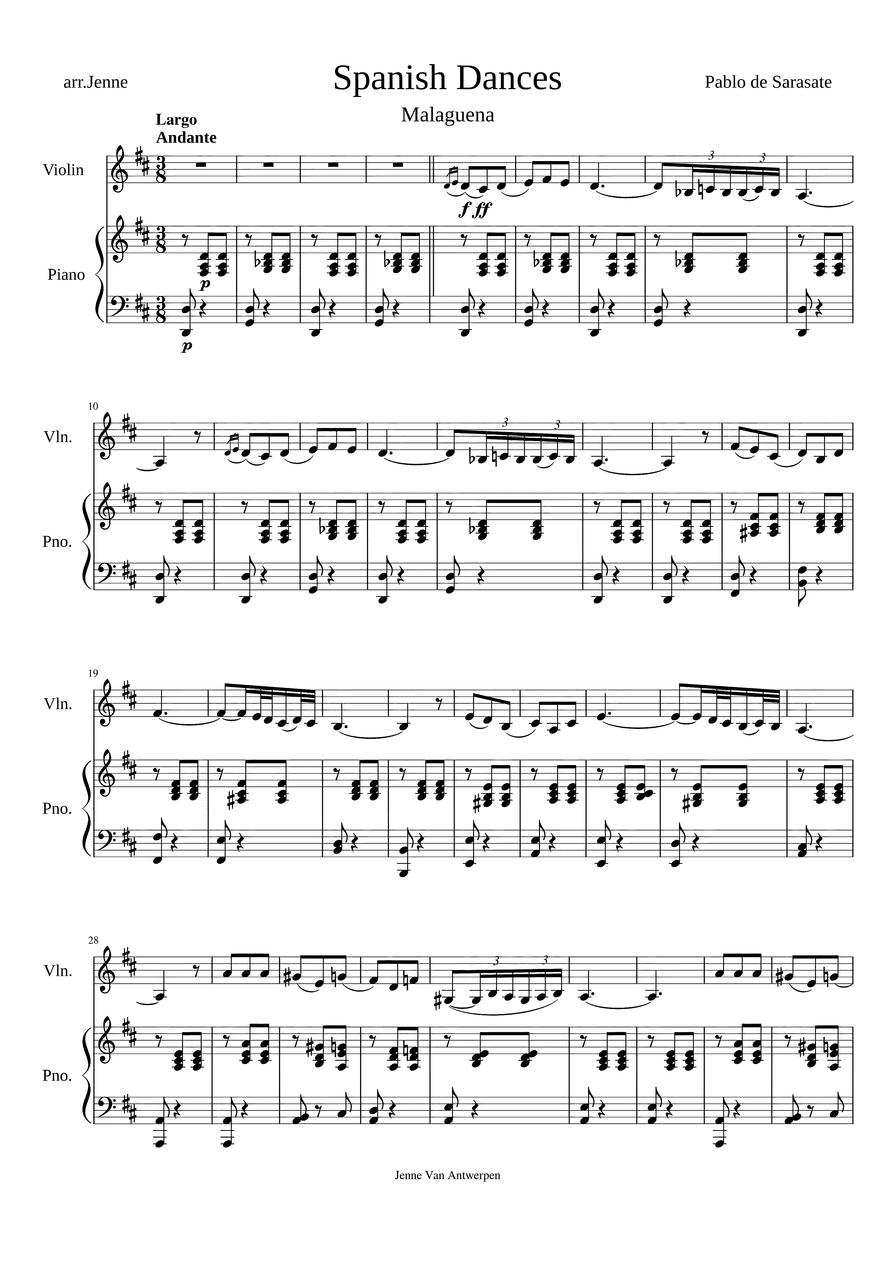 Partitura Malagueña Sarasate