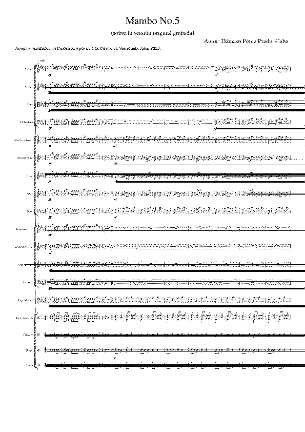 Partitura Mambo 5 Perez Prado