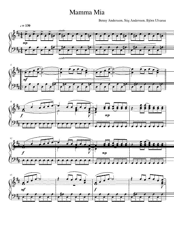 Partitura Mamma Mia