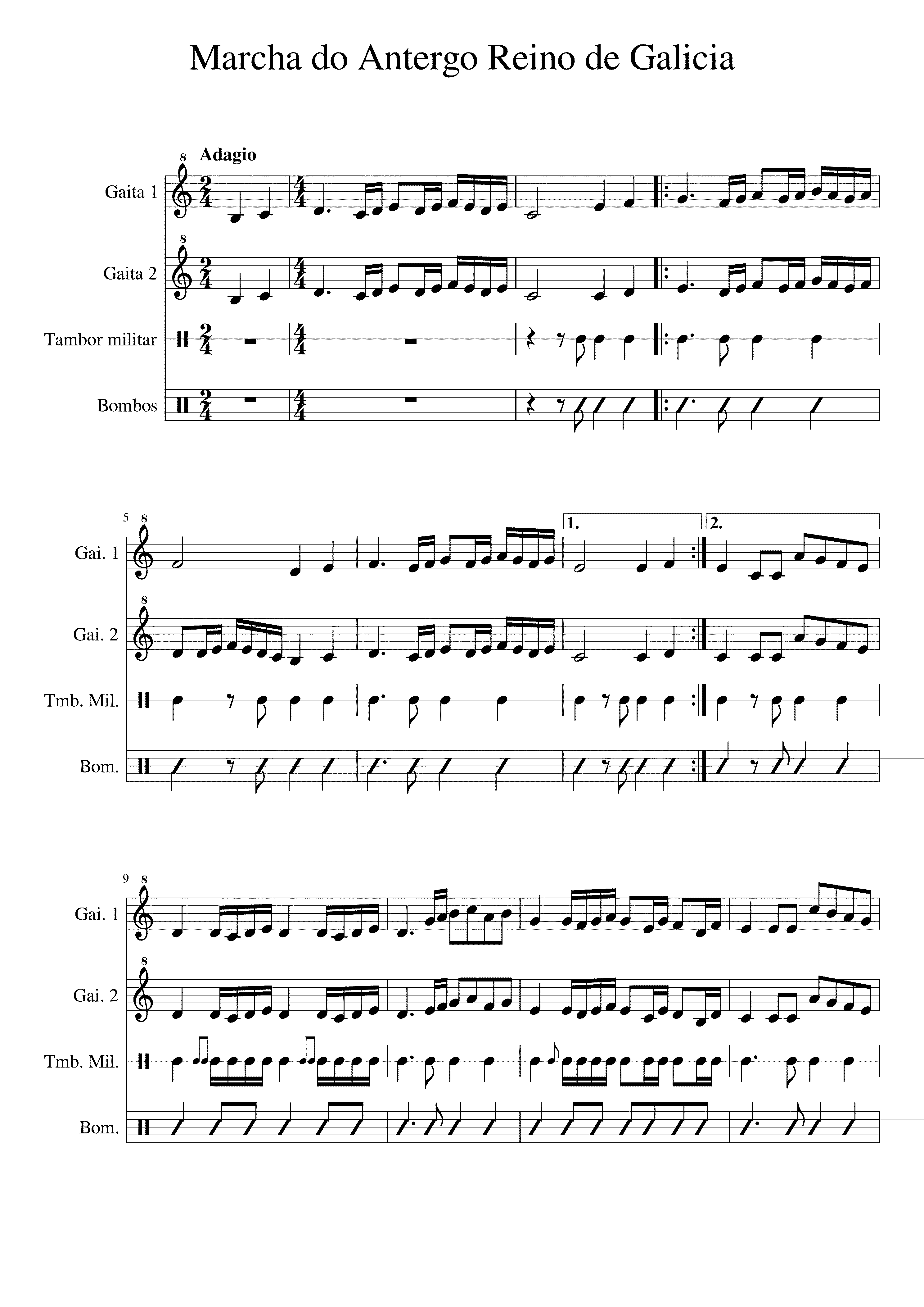 Partitura Marcha Antiguo Reino de Galicia