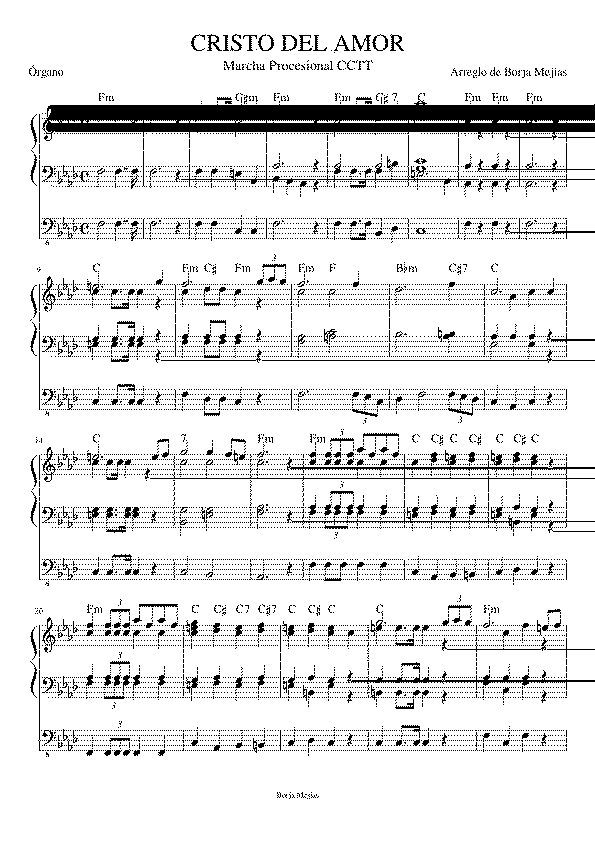 Partitura Marcha Cristo del Amor