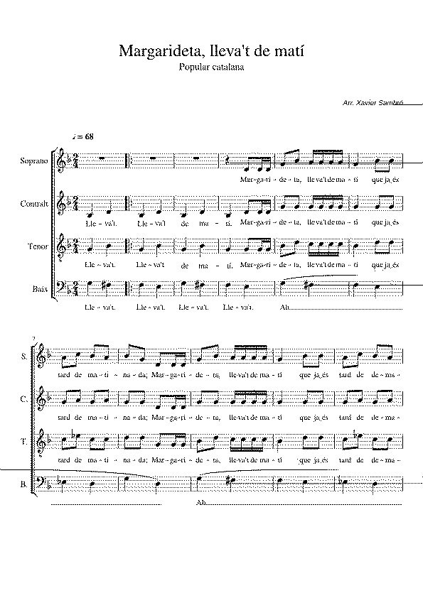 Partitura Margarideta