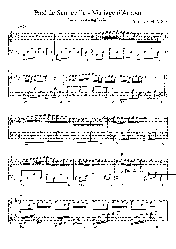 Partitura Mariage D'amour Paul de Senneville