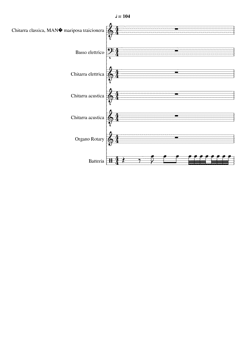 Partitura Mariposa Traicionera