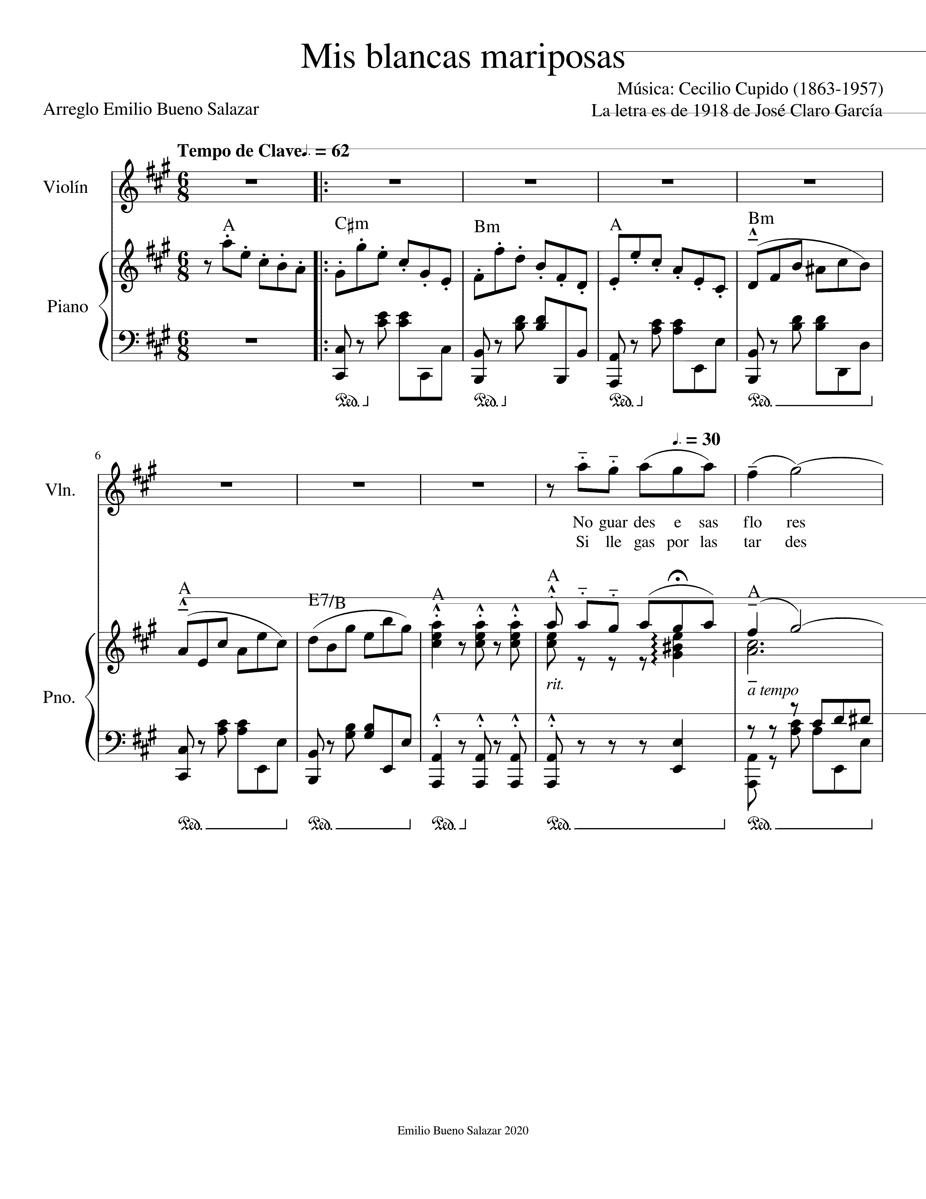 Partitura Mariposas