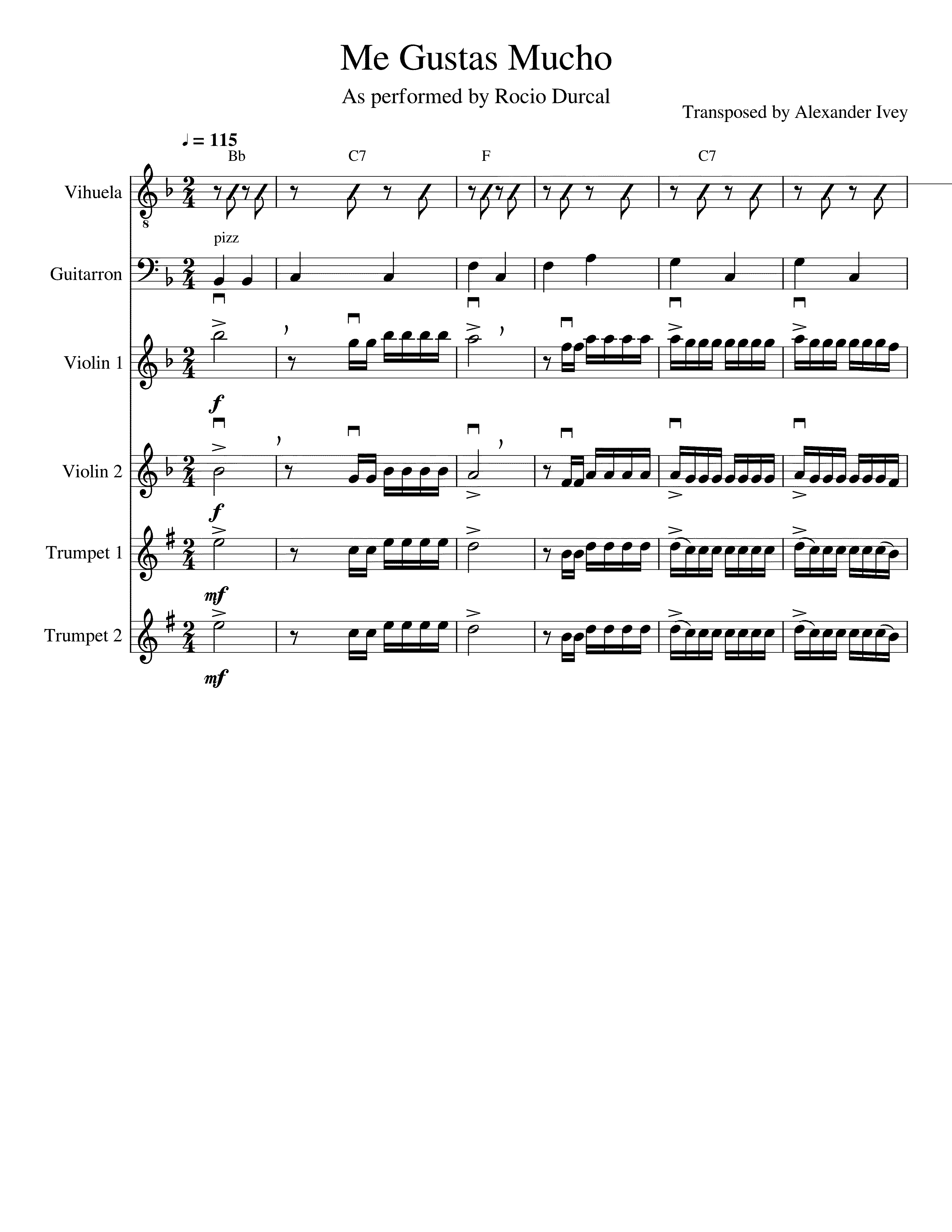 Partitura Me Gustas Mucho