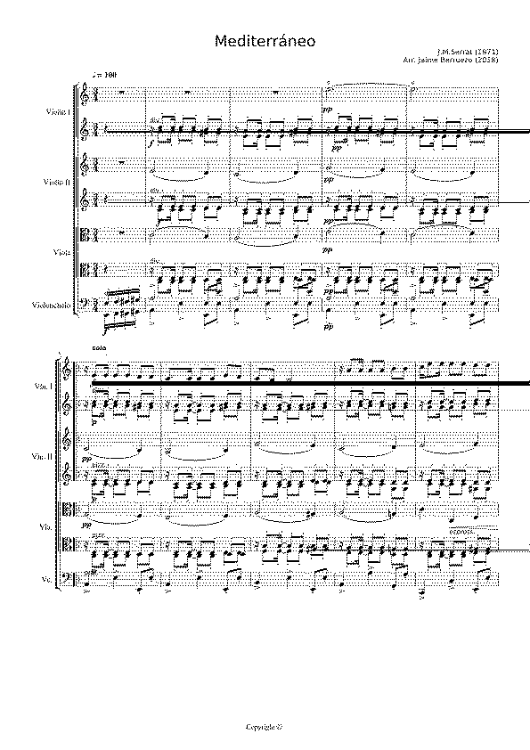 Partitura Mediterraneo Joan Manuel Serrat