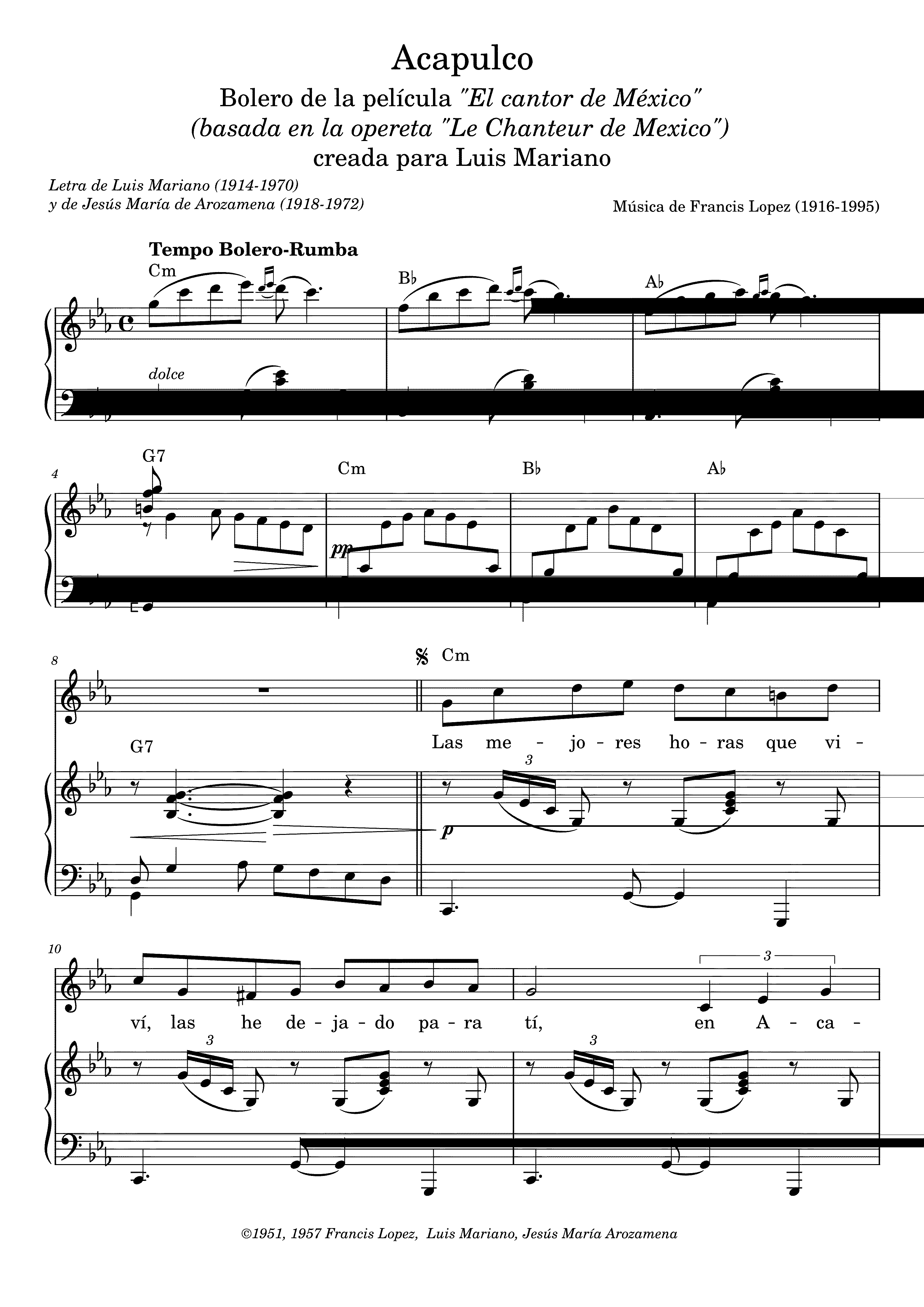 Partitura Mejico Luis Mariano