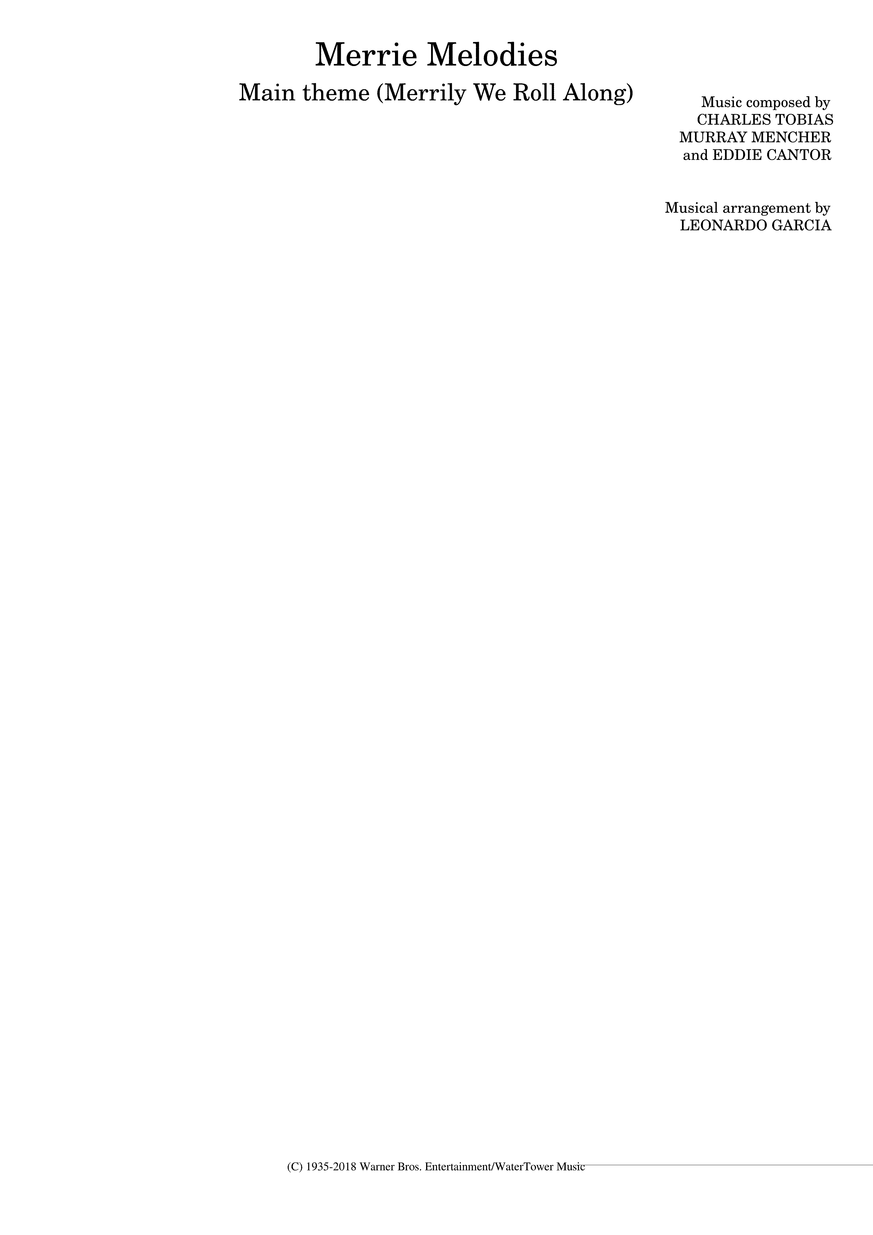 Partitura Merrie Melodies