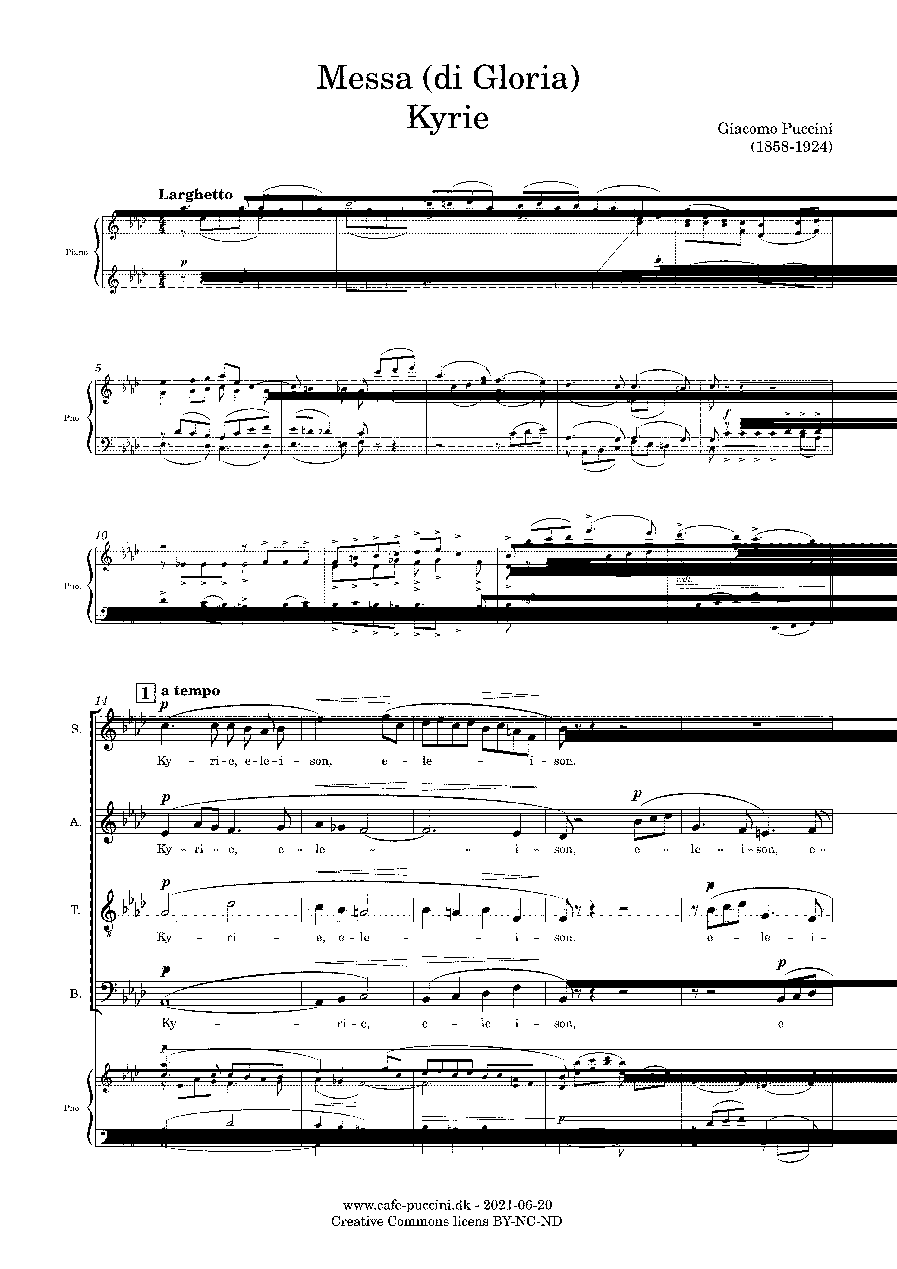 Partitura Messa Di Gloria Puccini