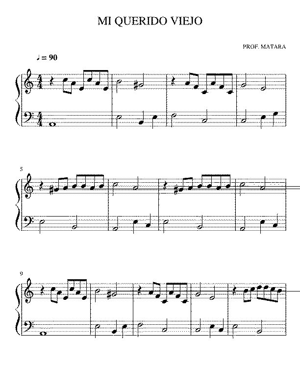 Partitura Mi Querido Viejo