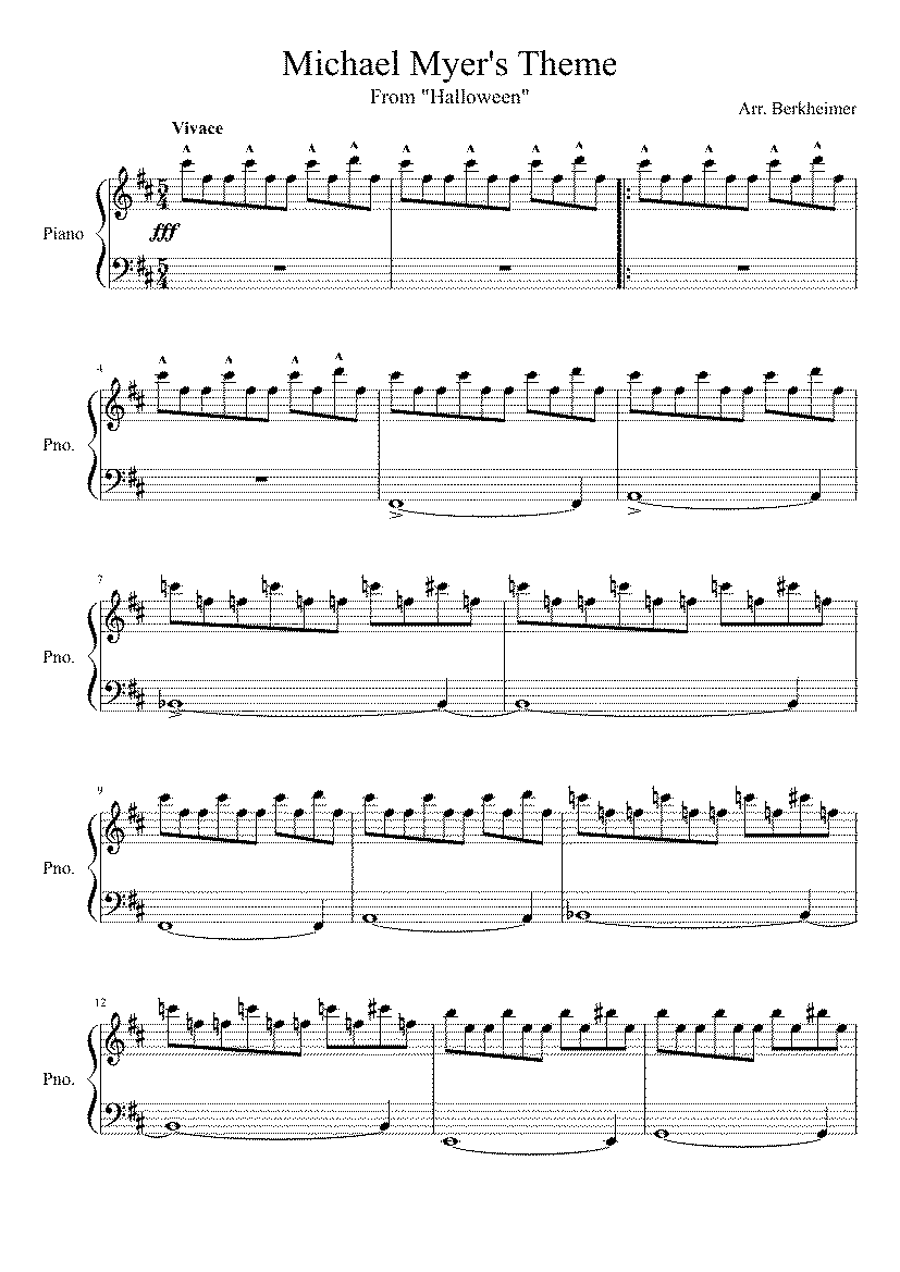 Partitura Michael Myers