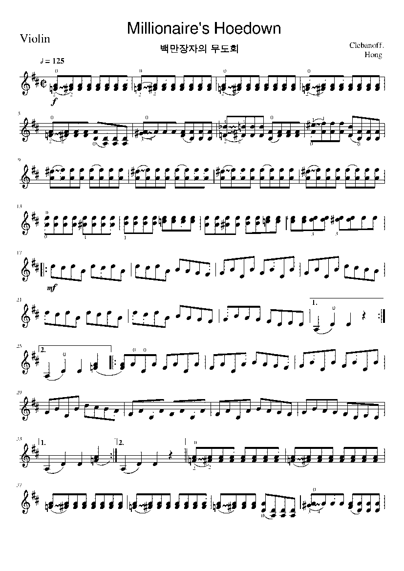 Partitura Millionaire's Hoedown