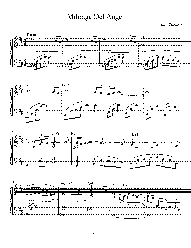 Partitura Milonga