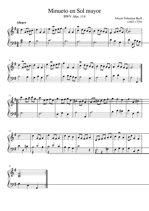 Partitura Minueto
