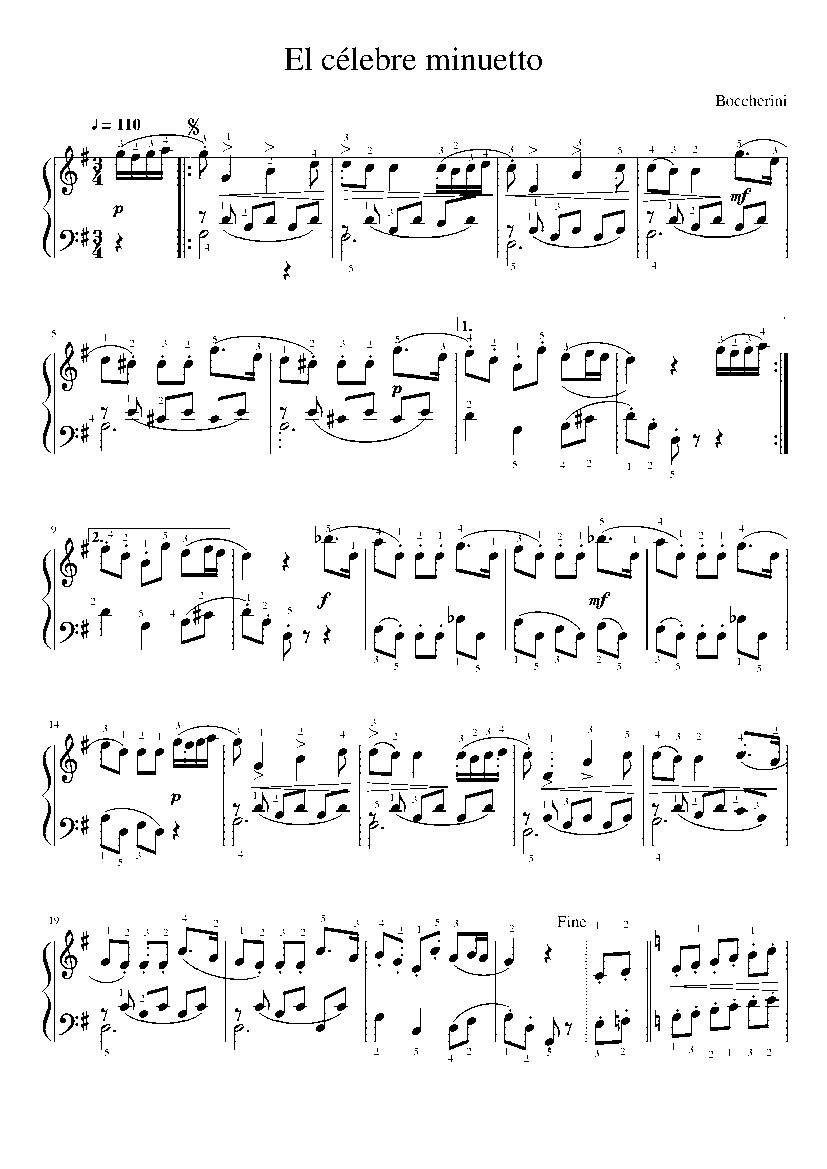 Partitura Minuetto