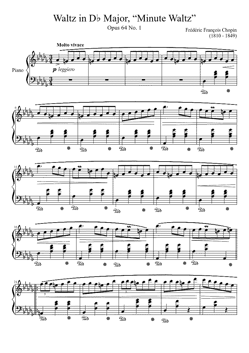 Partitura Minute Waltz