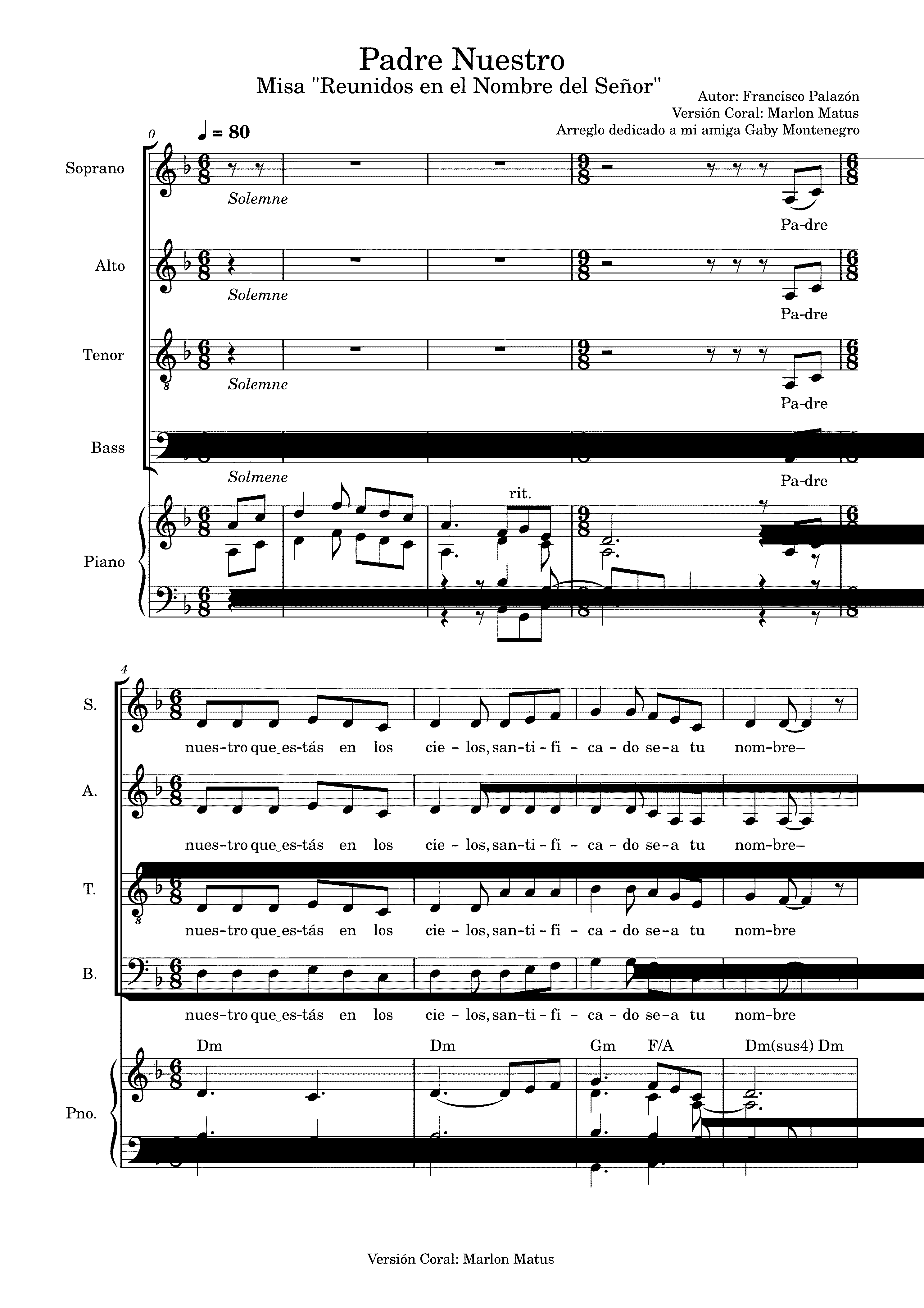 Partitura Misa Palazon