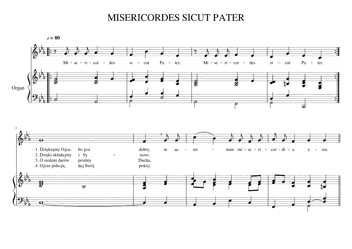 Partitura Misericordes Sicut Pater