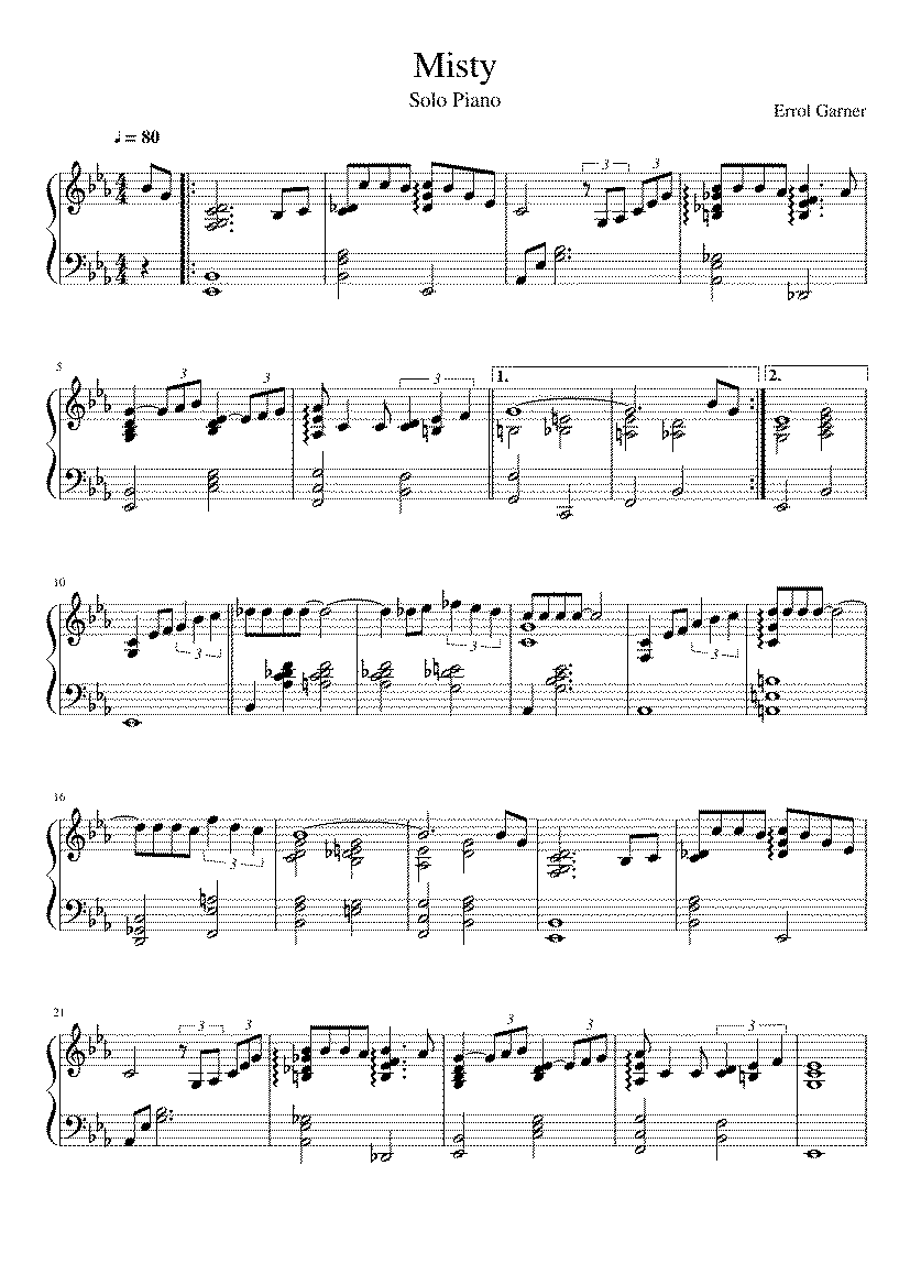 Partitura Misty