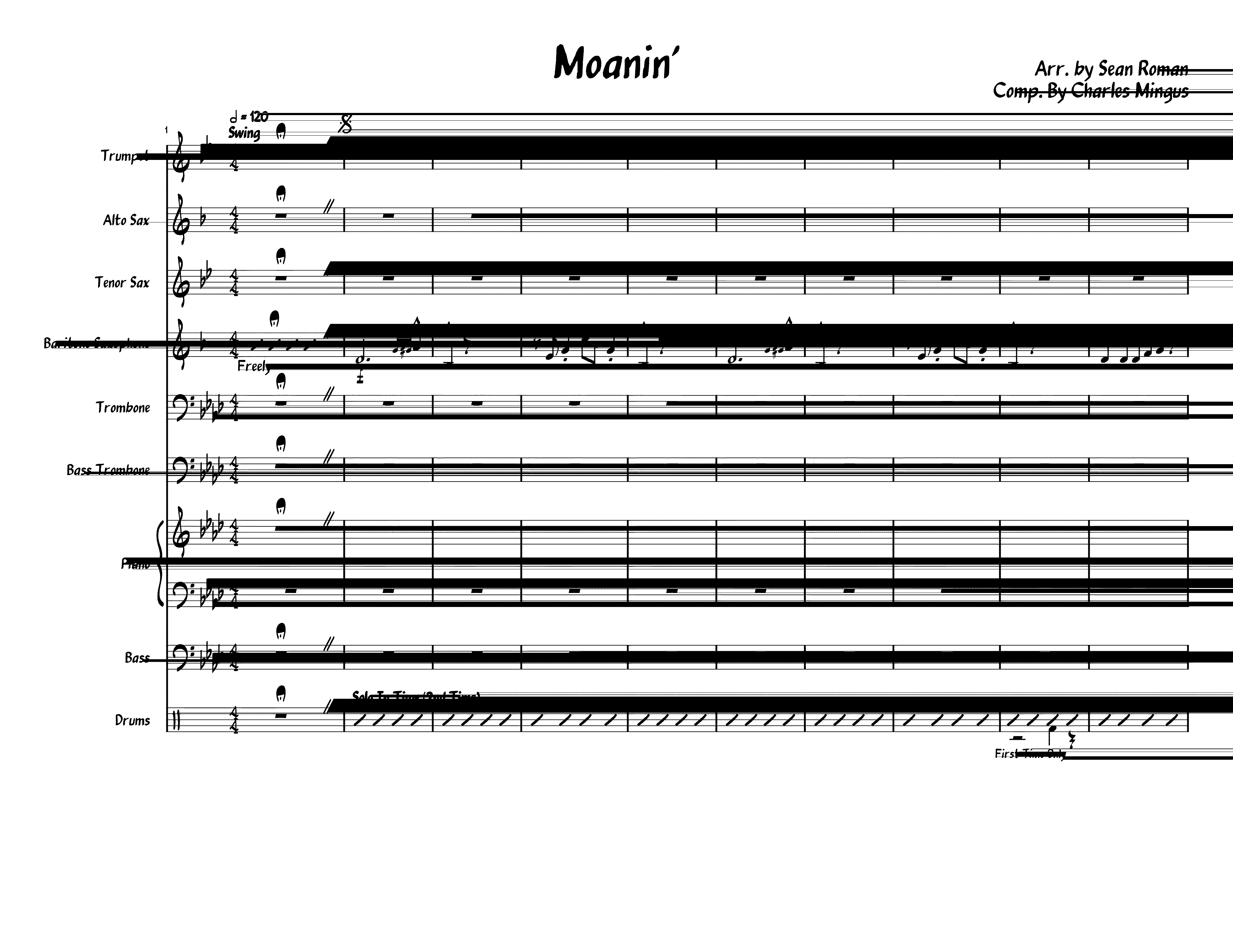 Partitura Moanin Charles Mingus