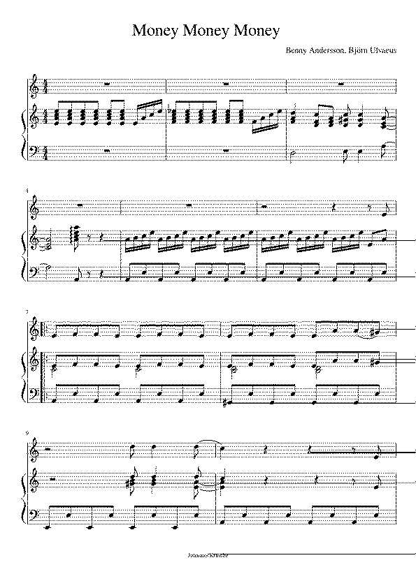 Partitura Money