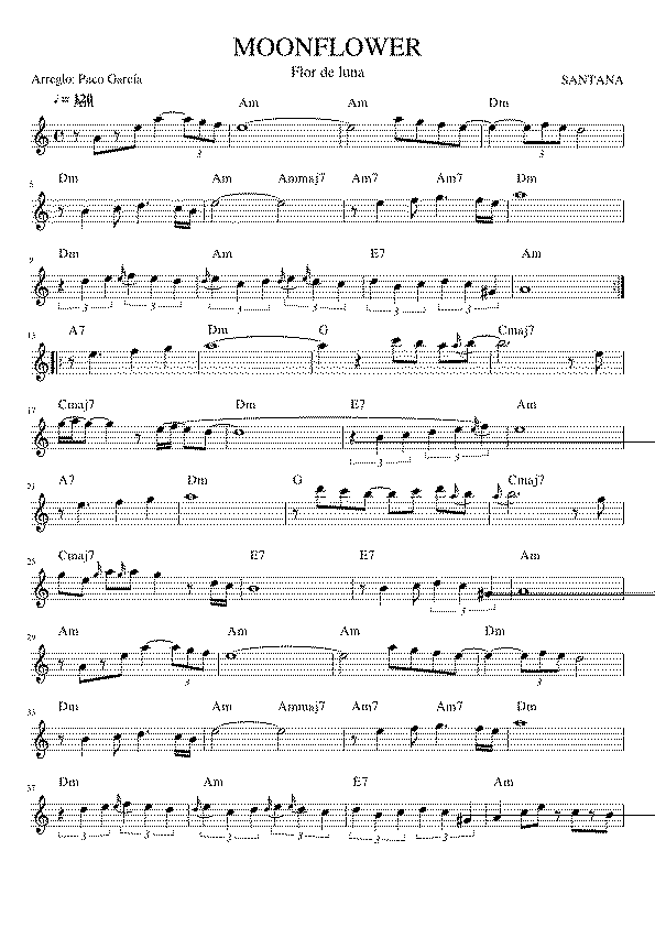 Partitura Moonflower Santana