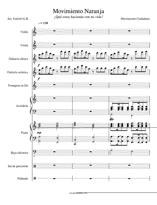 Partitura Movimiento Naranja