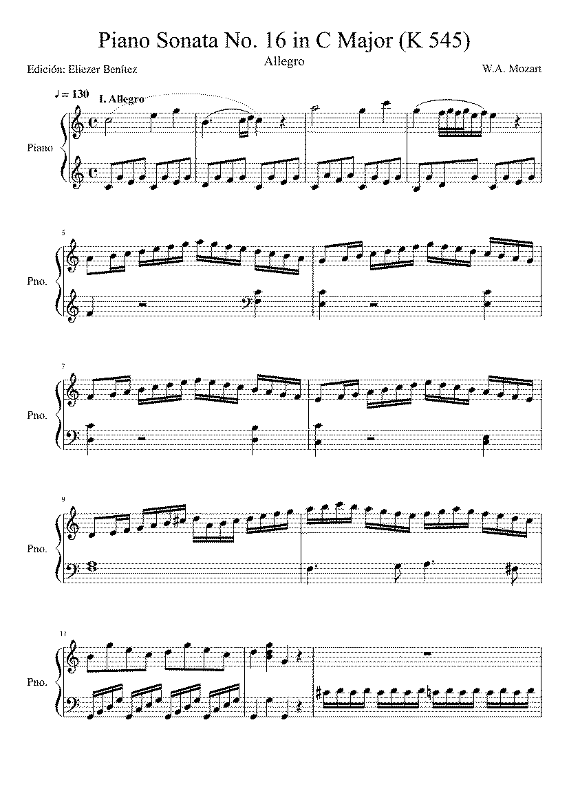 Partitura Mozart Kv 545