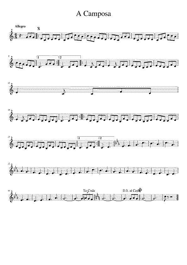 Partitura Muiñeira a Camposa