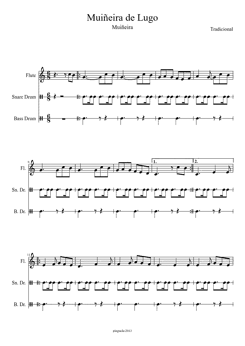 Partitura Muiñeira de Lugo