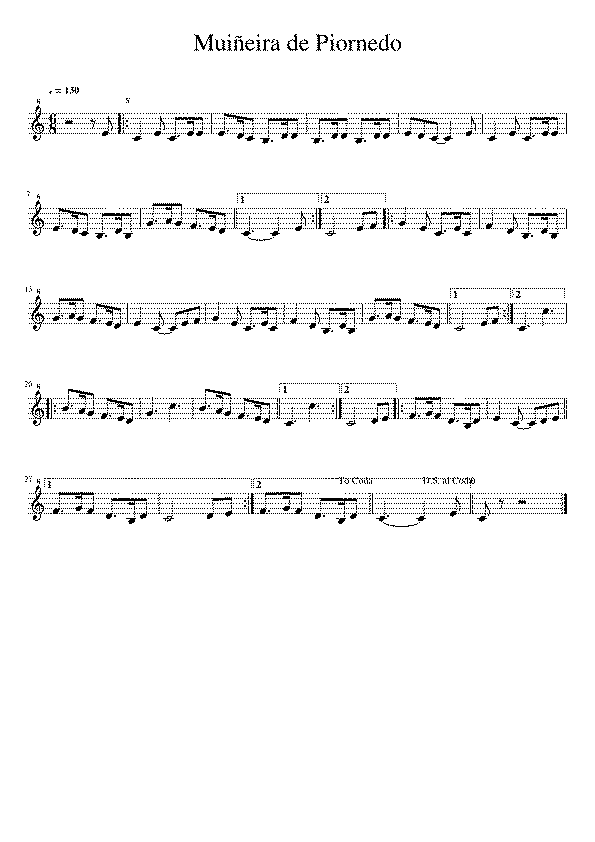 Partitura Muiñeira de Piornedo