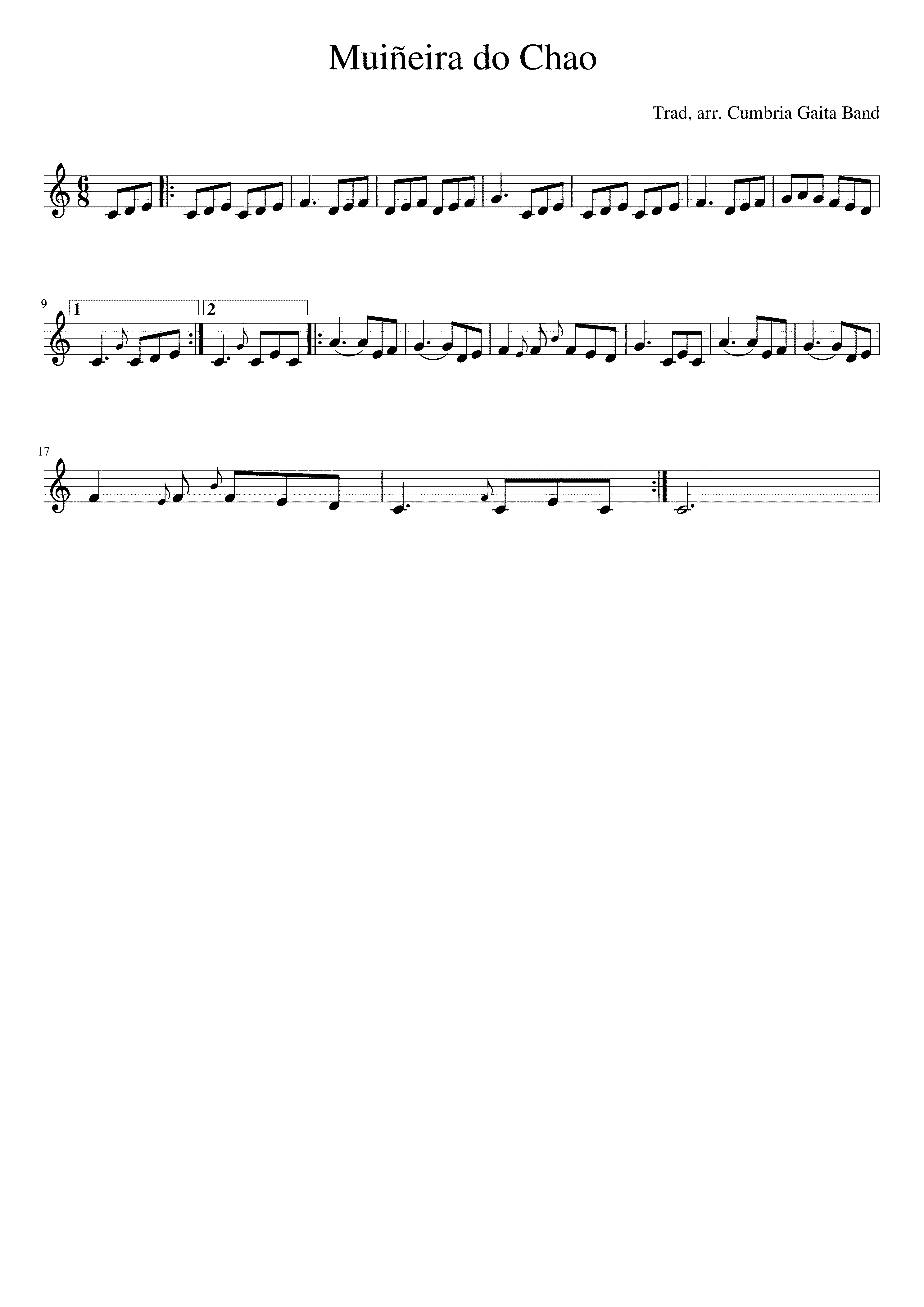 Partitura Muiñeira Do Chao