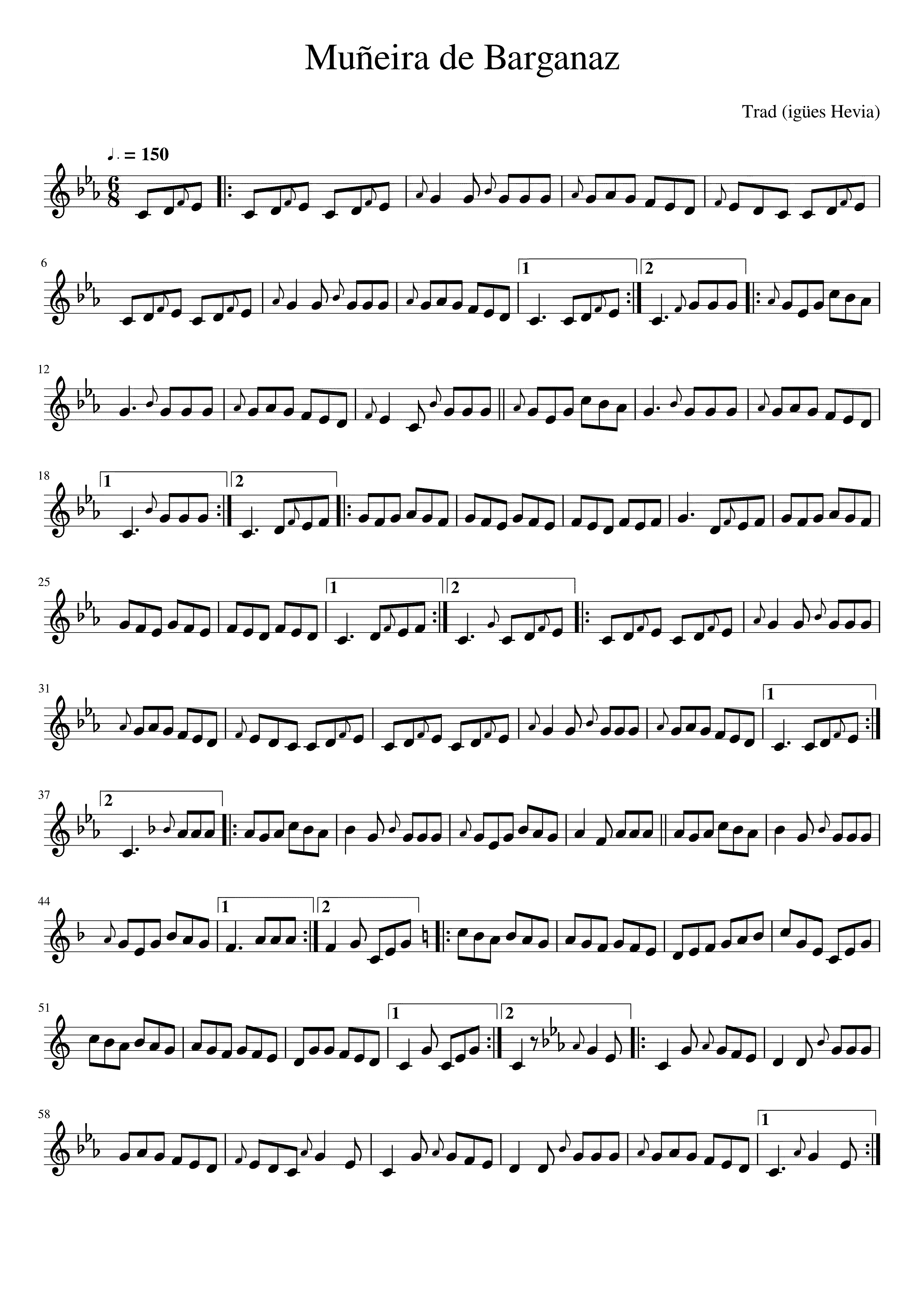 Partitura Muñeira Barganaz
