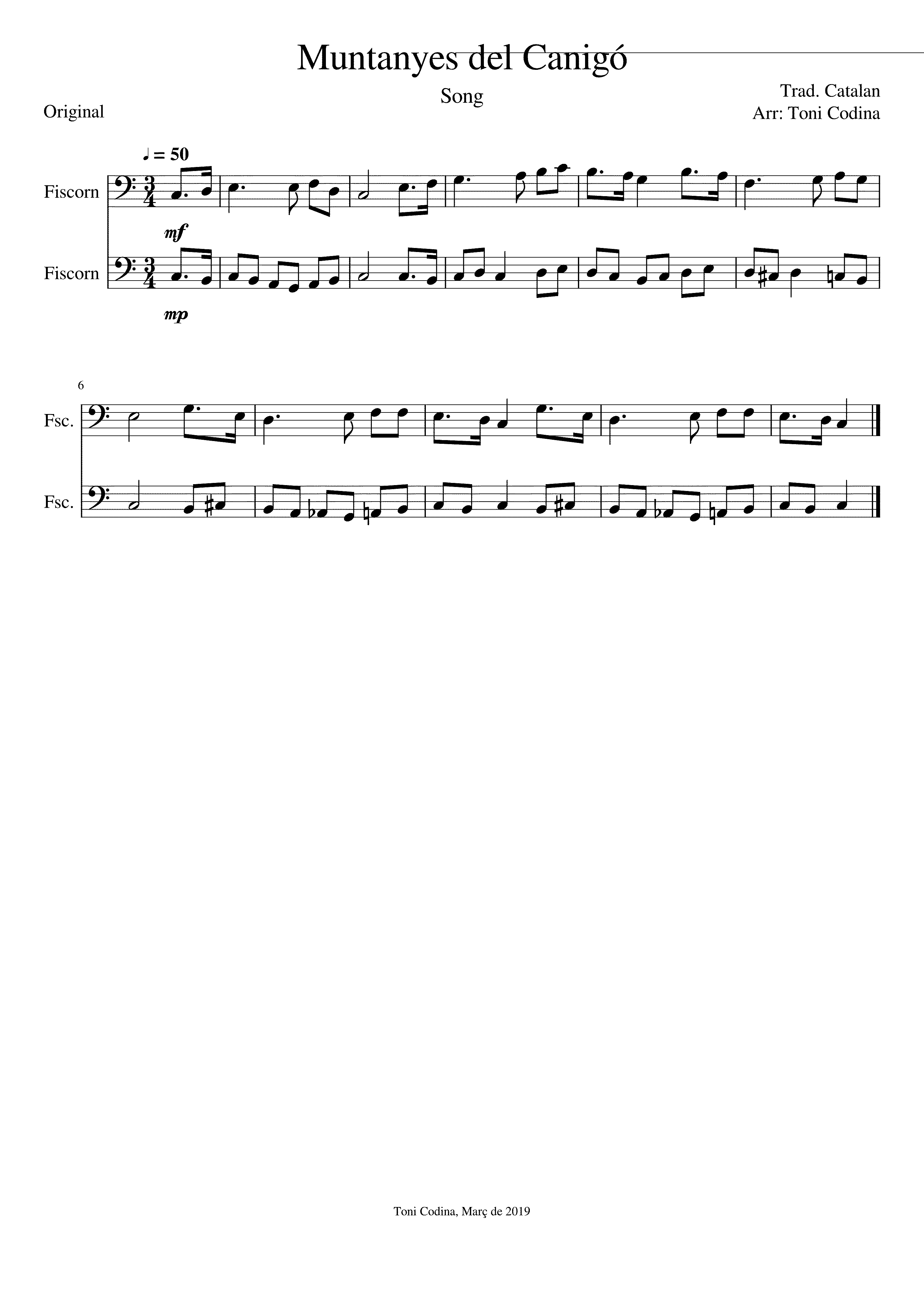 Partitura Muntanyes del Canigo