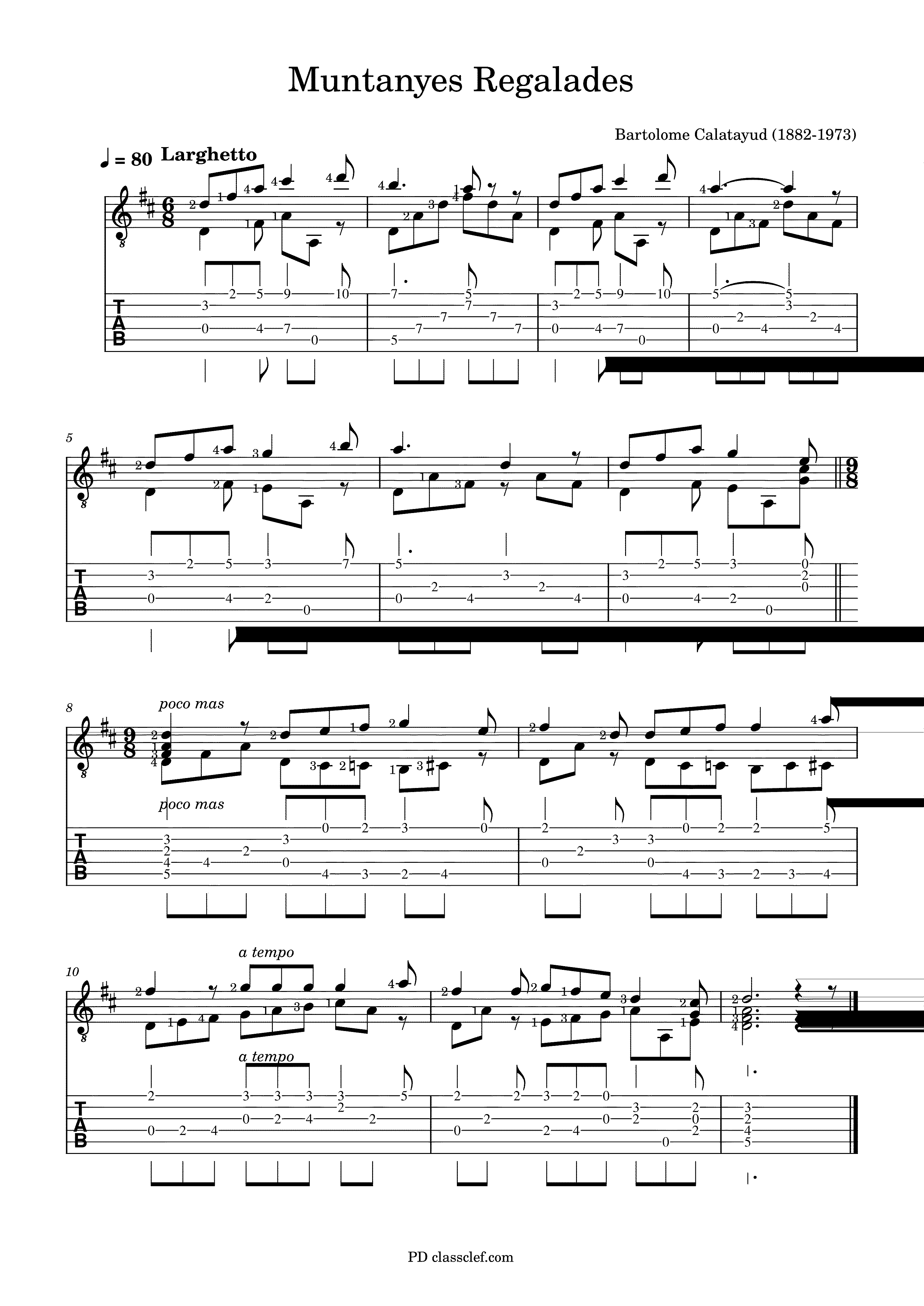 Partitura Muntanyes Regalades