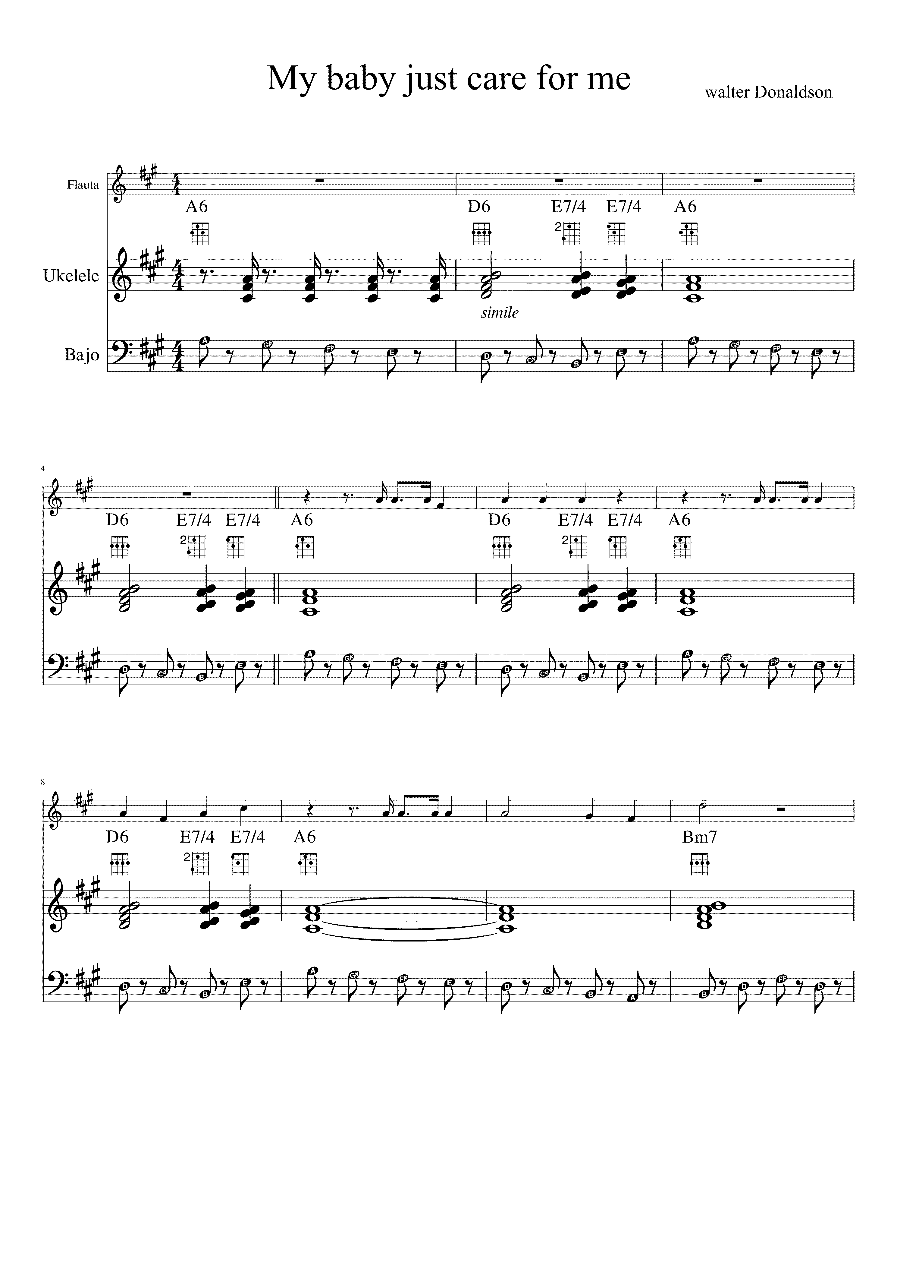 Partitura My Baby Just Care For Me