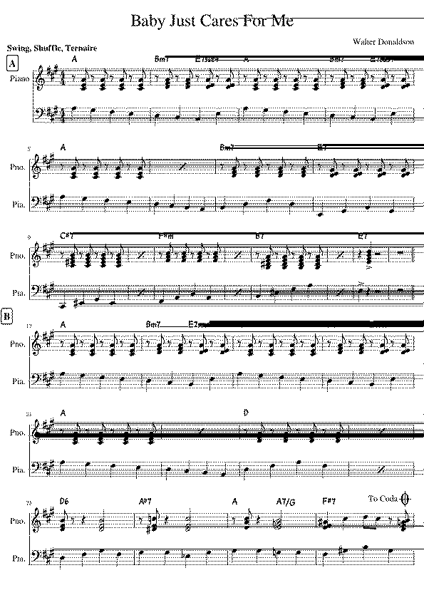 Partitura My Baby Just Cares For Me