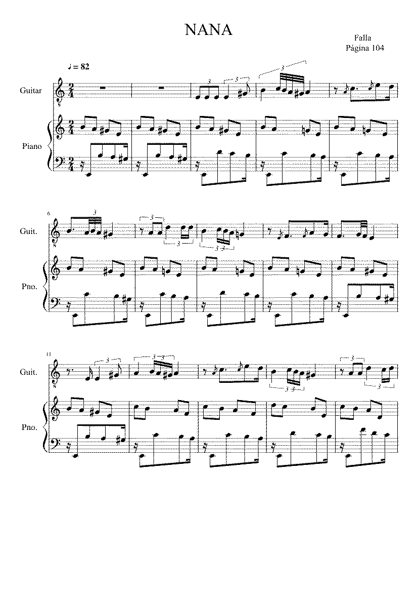 Partitura Nana de Falla