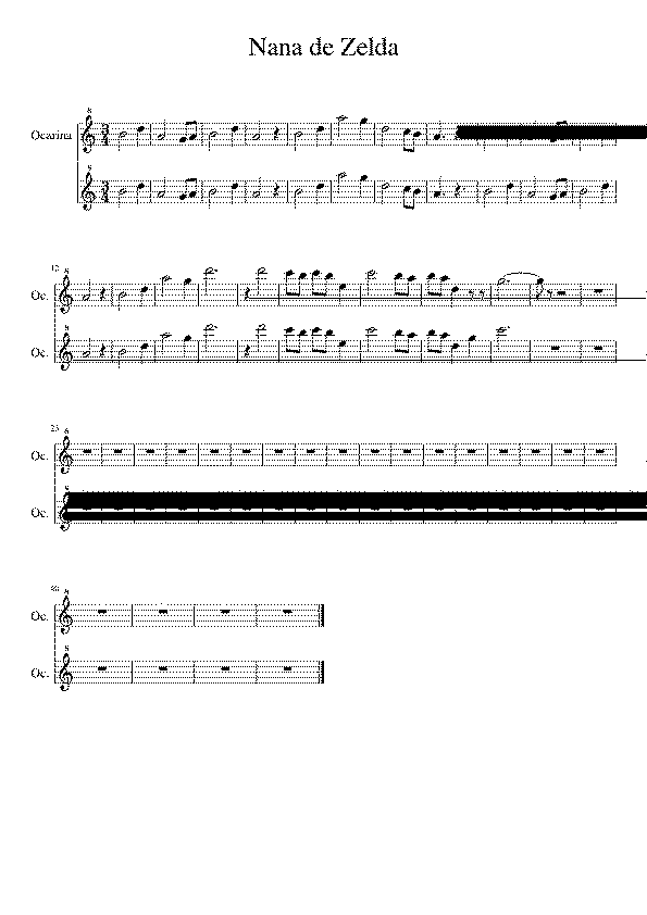 Partitura Nana de Zelda