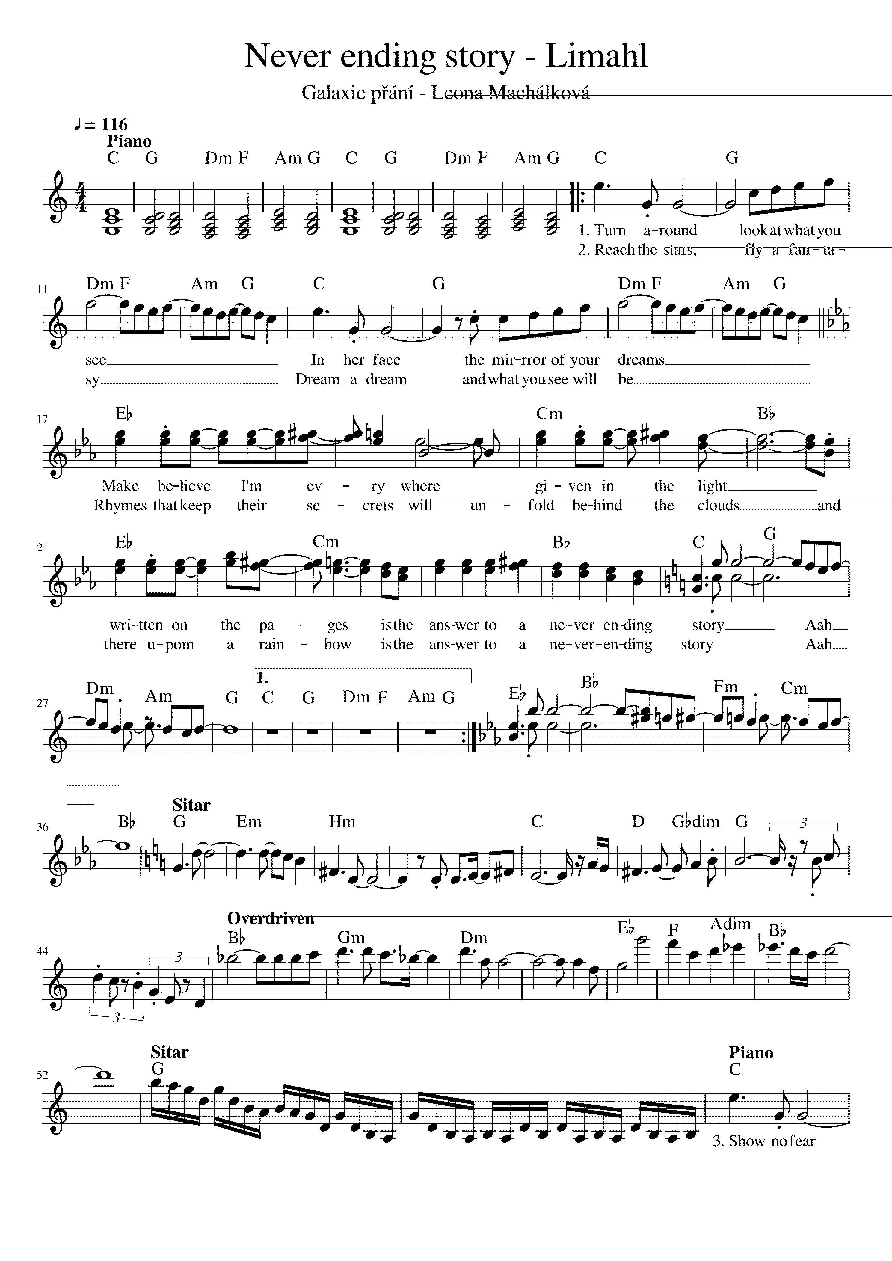 Partitura Never Ending Story