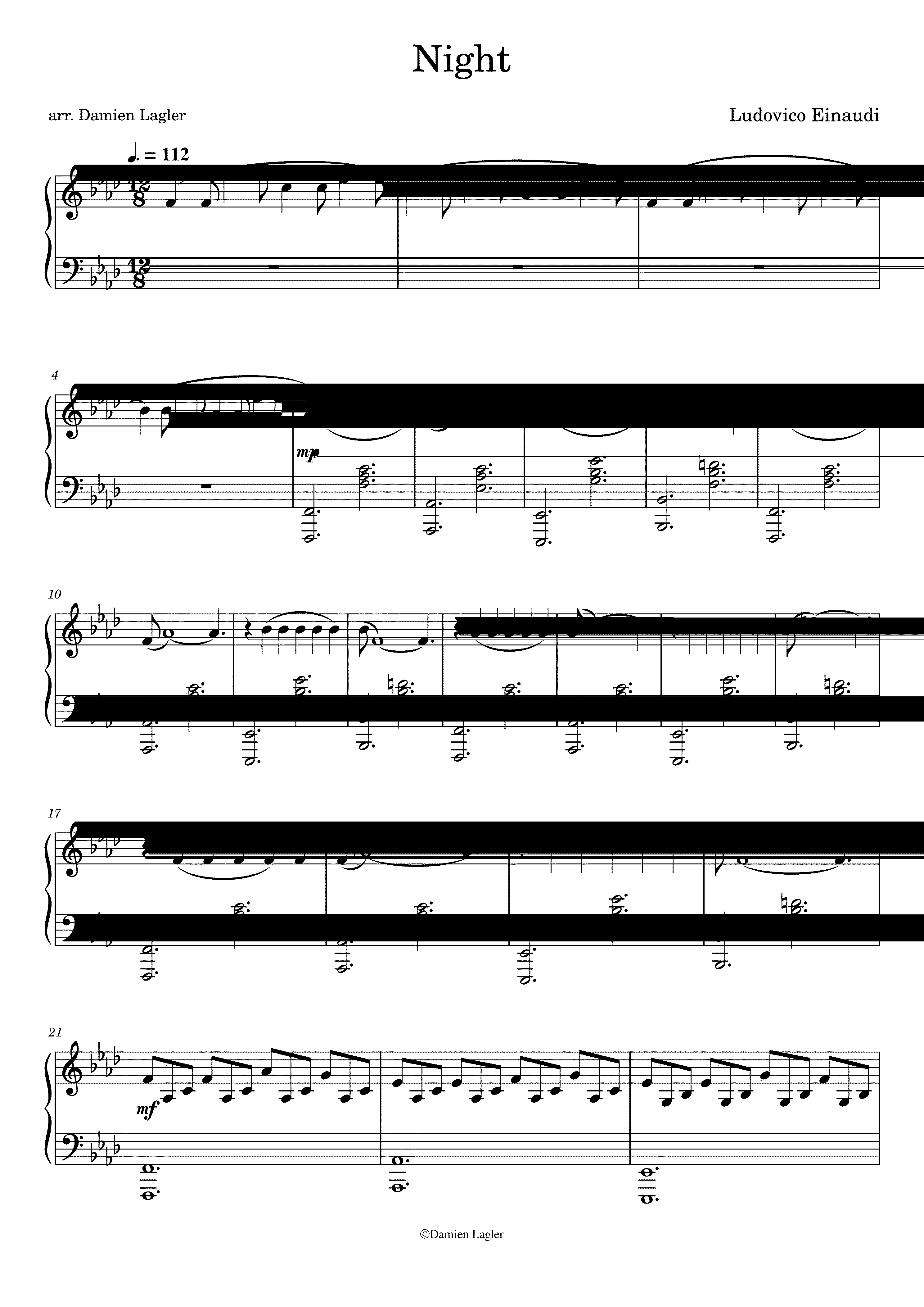 Partitura Night Einaudi