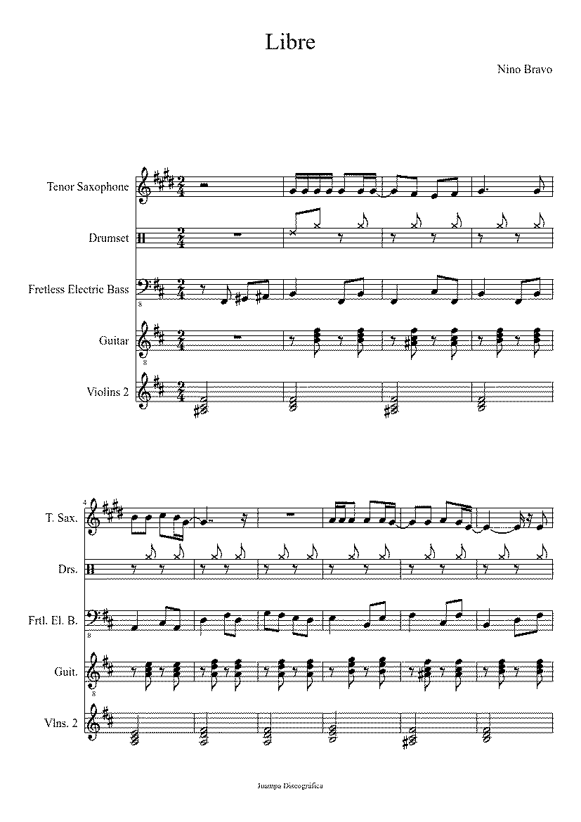 Partitura Nino Bravo