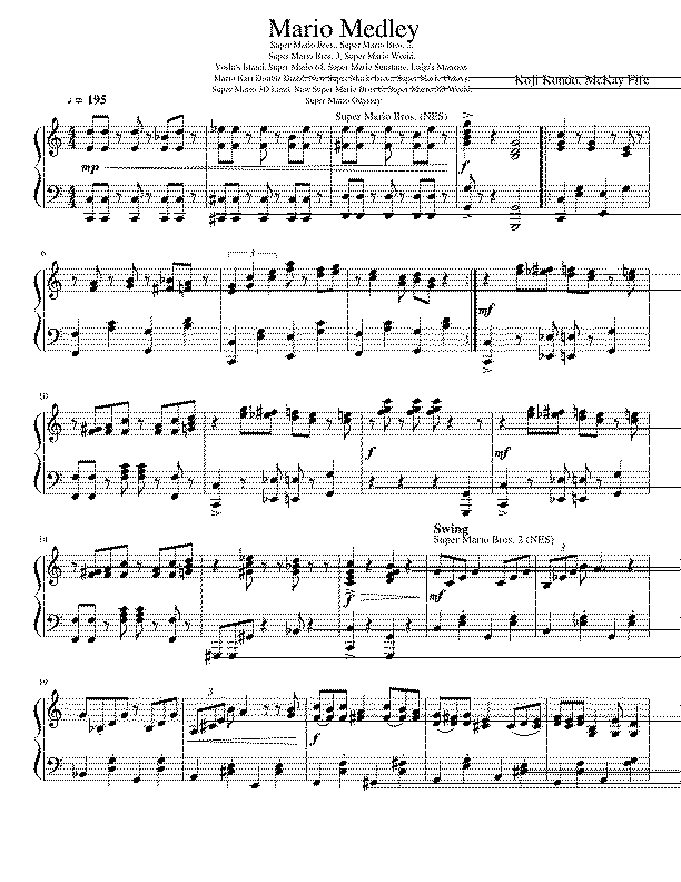 Partitura Nintendo