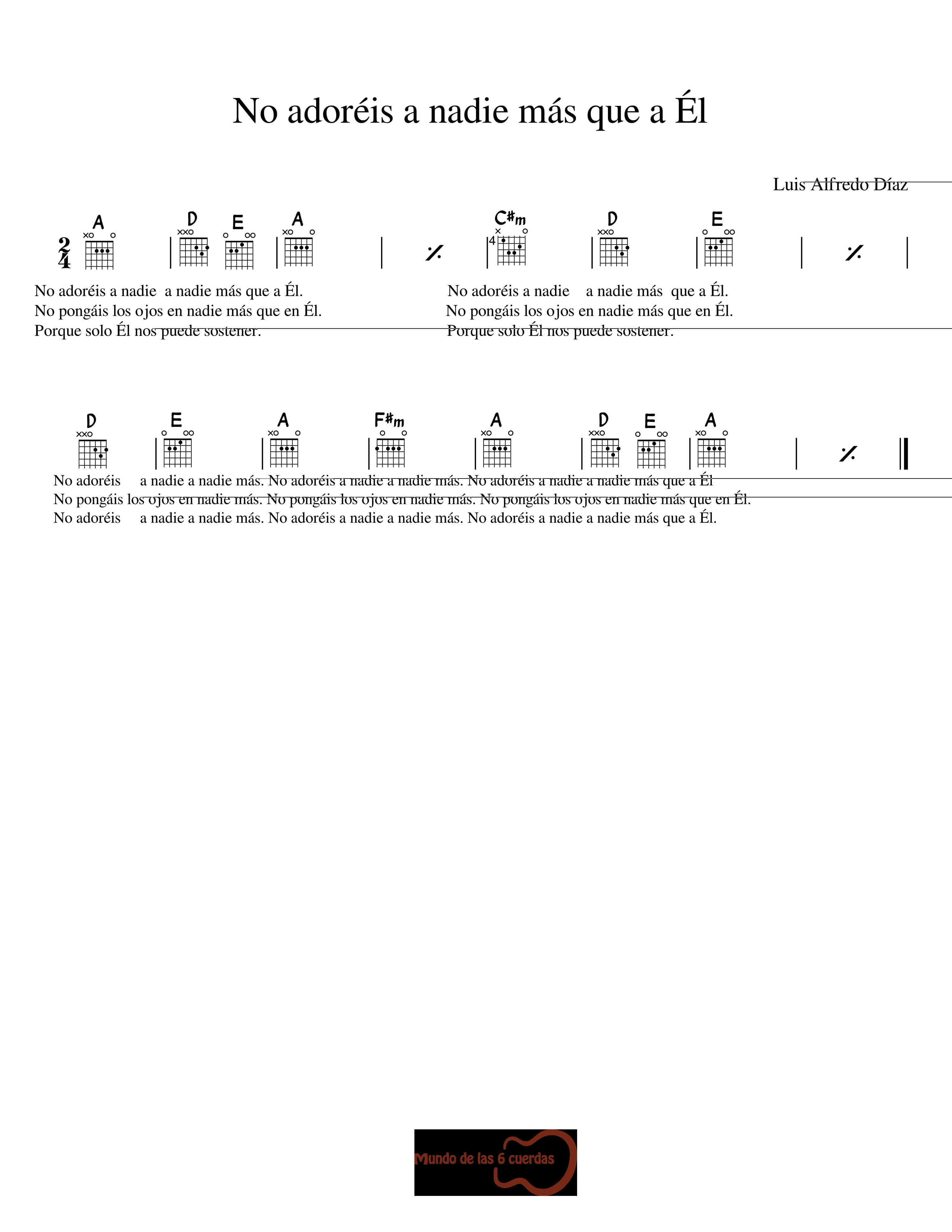 Partitura No Adoreis a Nadie a Nadie Mas Que a El