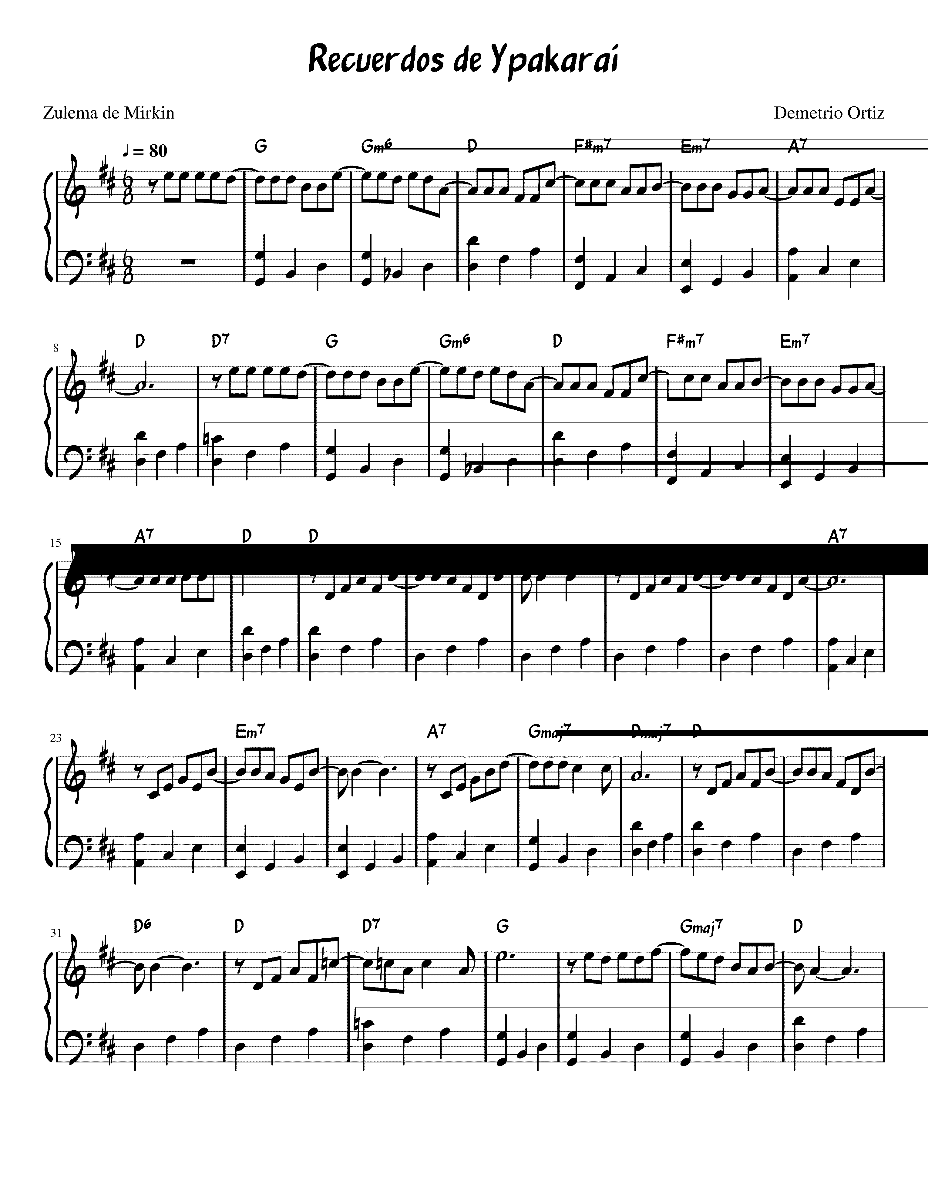 Partitura Noche de Embrujo
