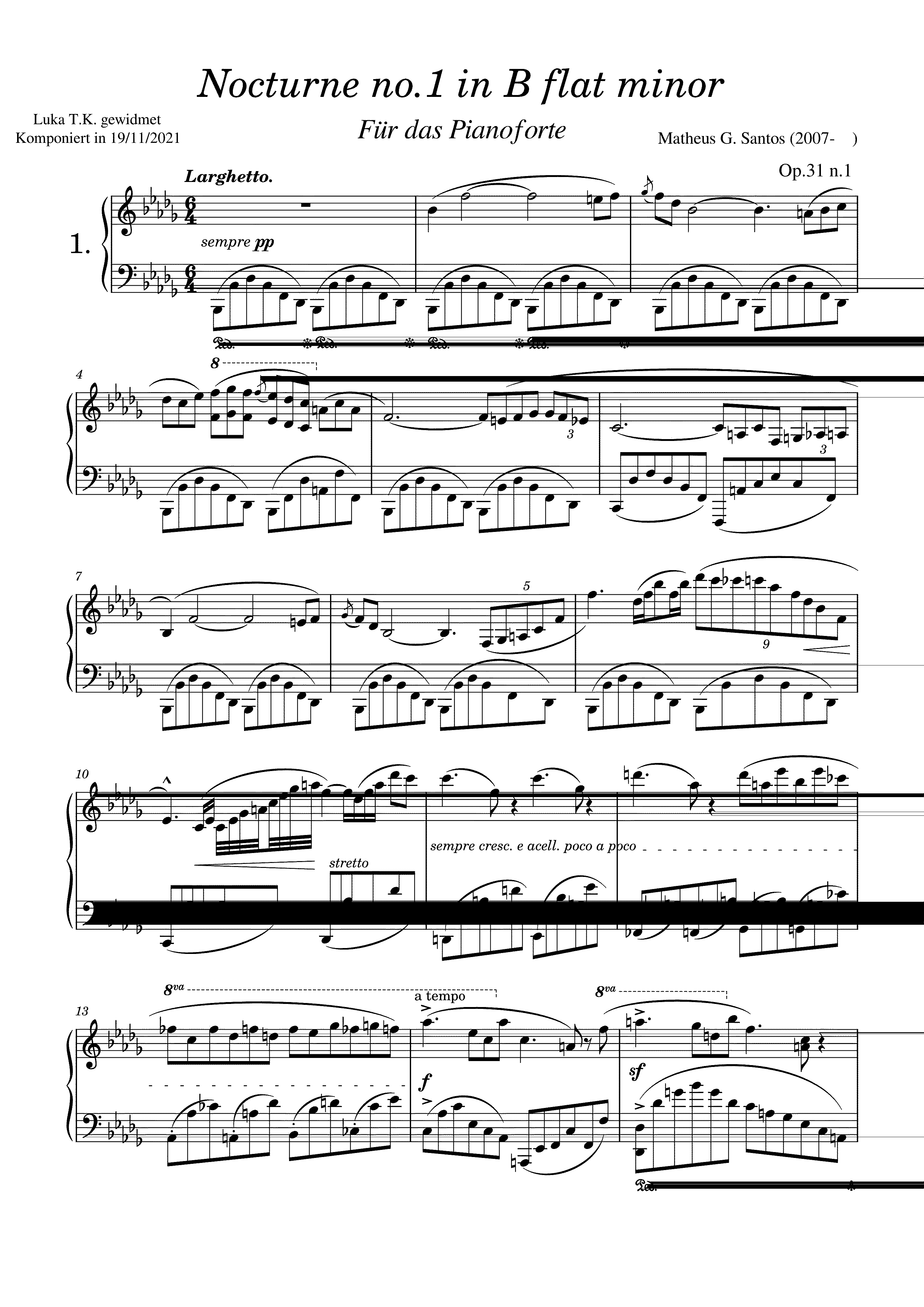 Partitura Nocturno Chopin Op 9 N 2